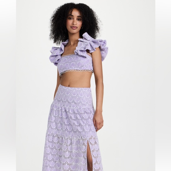 SAYLOR Rogue Lilac Eyelet Crop Top NWT! - Picture 2 of 8